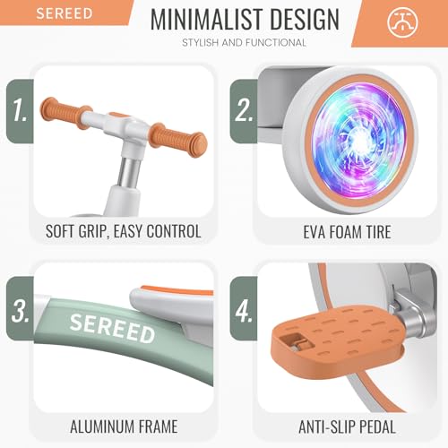 image for SEREED Colorful Lighting Toddler Tricycle for 2-5 Years Old Boys Girls