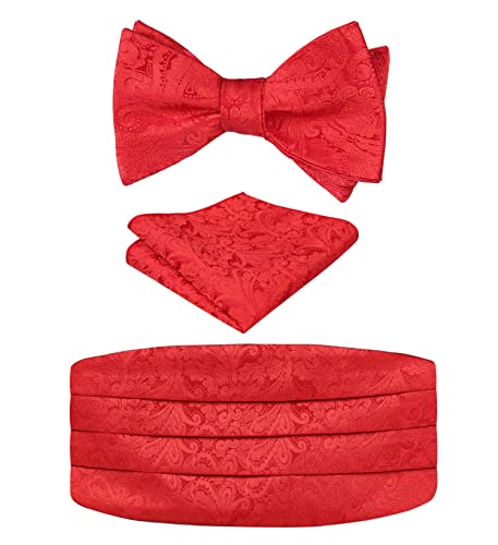 Image of Alizeal Mens Paisley Adjustable Bow Tie Set