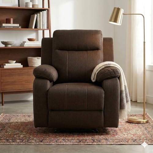 Image of Amazon Brand - Solimo Elira | Single Seater Sofa Recliner | Manual Recliner (Velvet Brown)