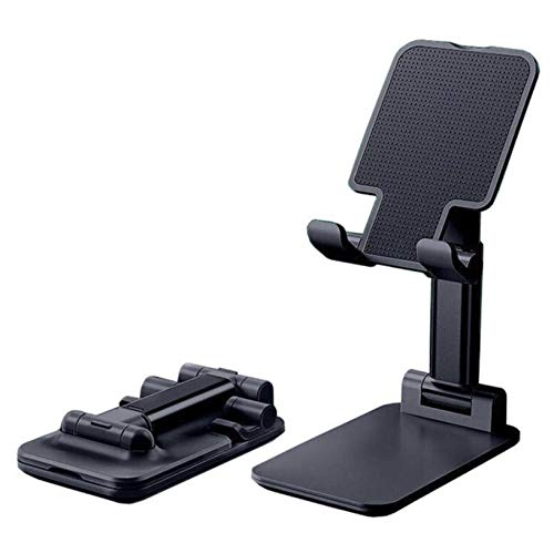 Mobile Phone Holder Smartphone Holder Mobile Phone Tablet Holder Desktop Folding Stand Type Holder Friendly Phone Holder Stand for Desk, Compatible with All Mobile Phones, iPhone, iPad etc (Black)