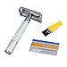 Nanjie NJ-997III Traditional Style Double Edge Blade Hair Shaving Remover Cleaner for Man-Silvery