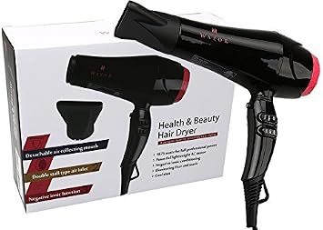 Mini Ionic Hair Dryer for Travel and RV 1000W Lightweight Low Noise Blow Dryer for kids Compact Low Noise Dryer with Concentrator, 2 Speed Settings