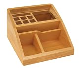 15,4 x 12,3 x 9.0 cm Wedo 61507 Bambú de mayordomo, 3 compartimentos, bolígrafos, dimensiones 15.4 x 12.3 x 9 cm, en caja de regalo, marrón