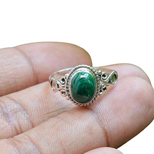 green malachite ring 925 sterling silver ring oval malachite ring handmade ring boho silver ring dainty women ring gemstone ring christmas gift ring promise gift for girlfriend all size available