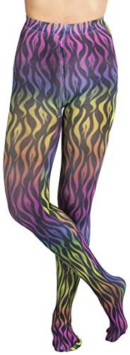 Image of ToBeInStyle Women's Vibrant Multicolor Animal Print Pantyhose Assorted Hosiery