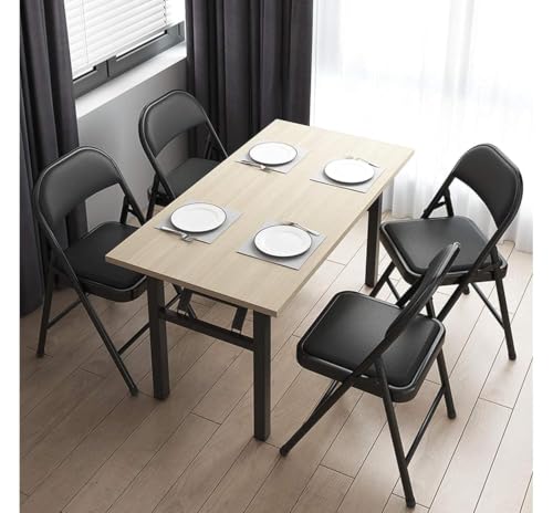 Image of Flexoblack | Premium Foldable Metal Chair with Padded Seat & Back (Black)