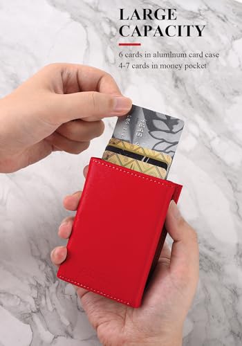 Image of wallet for men trifold,Pop Up Wallet By Metal&Leather,RFID Blocking | Minimalist Smart Wallet Holds 12 Cards,20 Bills,ID Window,Ridge wallets for men,Trifold Wallets for fathers day gift ideas