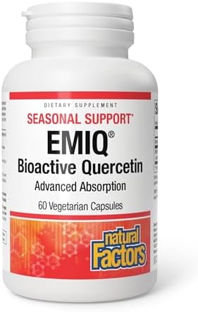 Natural Factors Bioactive Quercetin Supplement EMIQ 50 mg, 60 Vegetarian Capsules, Immune Support