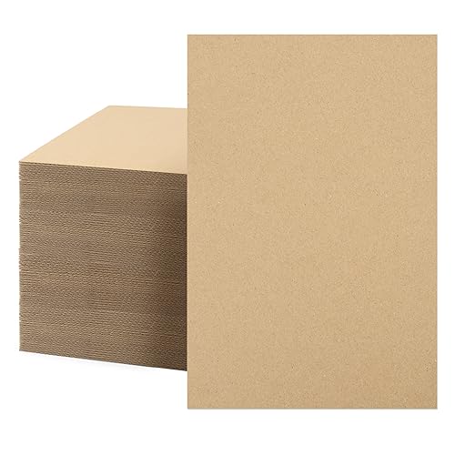 Image of Mat Board Center, 100-Pack Corrugated Cardboard Sheets 6x9 Inches Flat Card Board Inserts for Packing, Shipping, Mailing, DIY Crafts