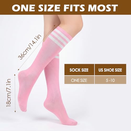 Image of American Trends Womens Athletic Knee High Socks Outdoor Sport Thigh High Stockings Casual Stripes Tube Socks