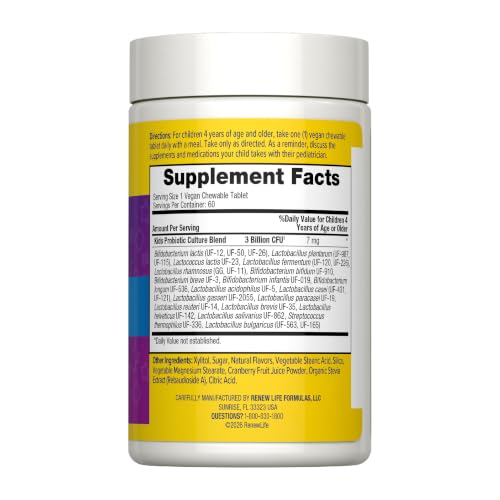 Renew Life Ultimate Flora Kids Probiotic Chewables | 60 Chewable Tablets - Image 2