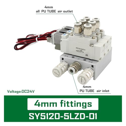 Vanne à commande électronique simple SY5120-5LZD-01 4mm avec embase 1 poste