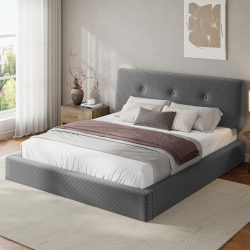 Image of EnHomee Cloud Bed Frame Queen Size with Adjustable Headboard