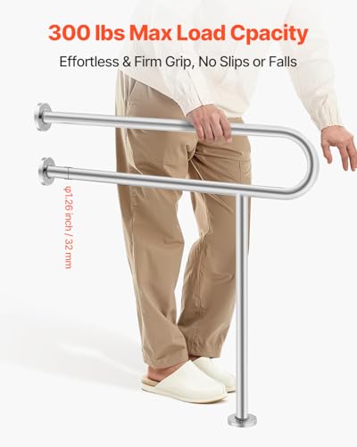 VEVOR 31.5 Inch U-Shaped Stainless Steel Toilet Safety Rail