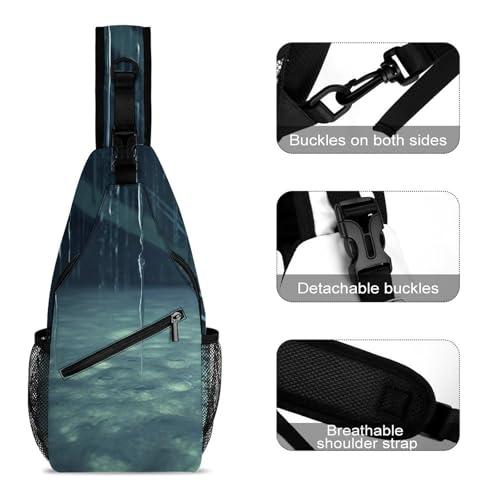 Mochila tipo bandolera blanca para deporte y senderismo miniatura 5