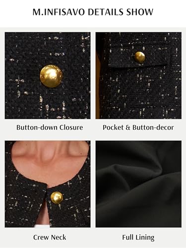 Image of M.Infisavo Cropped Tweed Blazers for Women