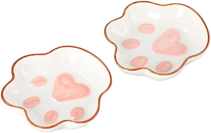Kopida Cat Paw Shaped Soy Sauce Dishes, Cute Dipping Bowls, Ceramic Dipping Sauce Cups for Soy Sauce, Vinegar, Sushi Sauce, Condiment, BBQ, Set of 4