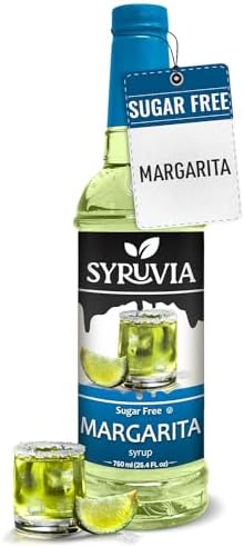 Syruvia Sugar Free Margarita Syrup, Flavored Syrup for Cocktails, Drinks, Lemonades, Iced Teas, and Desserts โ 25.4 fl oz