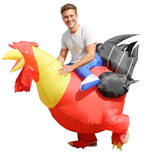 IRETG Disfraz inflable de gallina de gallina para fiestas, Halloween, Navidad, cosplay, talla adulta