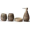 Set Bagno 4 Pezzi In Resina - Portasapone, Portaspazzolini E Distributore, Design Moderno - Foto 8