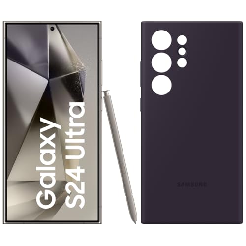 Samsung Galaxy S24 Ultra AI Smartphone,12GB RAM/256GB Speicher, Titanium Gray, 3 Jahre Herstellergarantie + Silicone Cas...