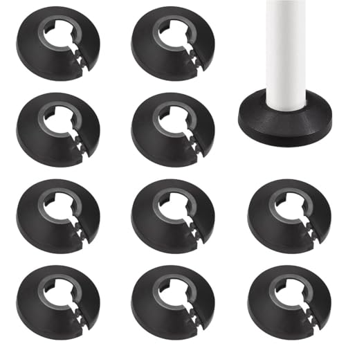 JEYORZY 10 Pcs Tapa De Tubo De Radiador Negro Anillo De Plástico Cubierta Tapón Fundas Decorativas de Tubería para De Calefacción Tapones para Tubos de Embellecedor Rosetas Cubierta Collar Guirnalda