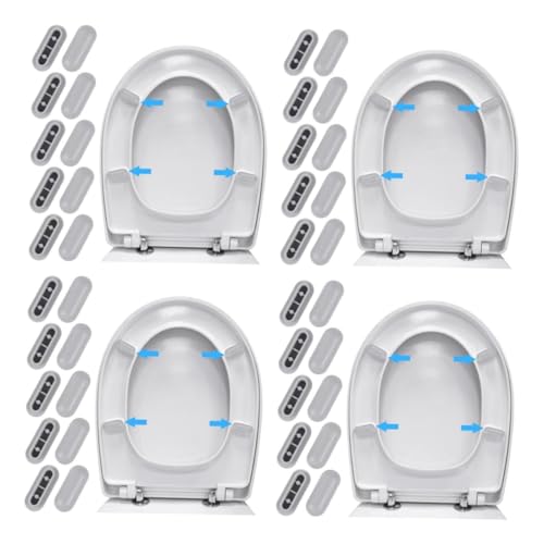 Mipcase 2sets Toilet Seat Gaskets Round Toilet Seats Cushioned Pads Noise Reducing Anti-slip 10pcs*2