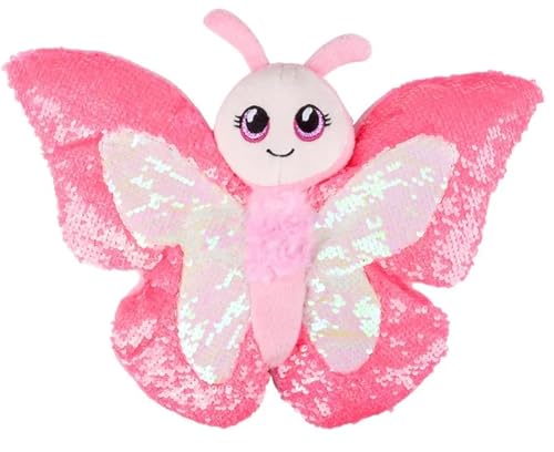 Peluche douce réversible Zugar Land rose et bleue papillon L