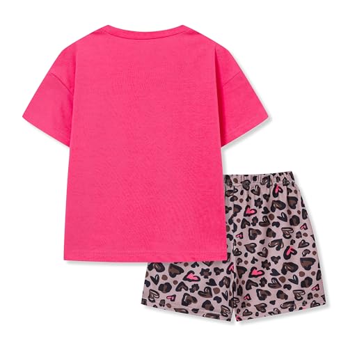 Image of Axumity Kid Toddler Girl Clothes Summer Ruffle Sleeve Figure Graphic Shirt + Shorts Summer Outfits Set