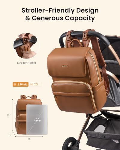 LOVEVOOK Leather Diaper Bag Backpack for Women — 사진 6