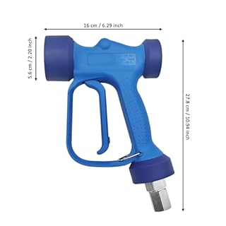 Blue High Flow Rear Entry-YG1635S- Soft Wash Gun | 350 PSI 16 GPM | 1/2" BSP High Volume Low Pressure Wash Down Spray Gun with SS Swivel Pin (blue)
