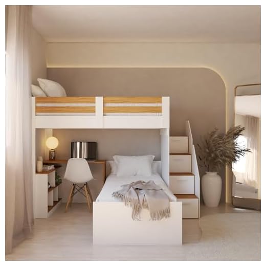 Beliche Multifuncional Solteiro Adulto com Escrivaninha Star Office Casatema Branco/Freijó