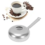SIXRUN Manueller Kaffeeröster, Edelstahl Tragbarer Handlicher Kaffeebohnenröster mit Feinem Sieb für Gleichmäßiges Rösten, für zu Hause Café