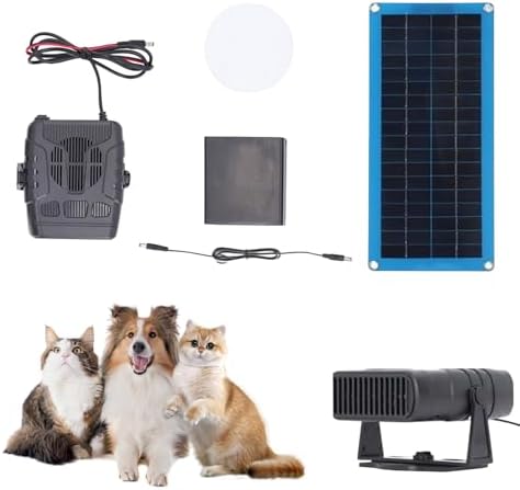 TwhqxjCN Solar Power Heater, Chicken House Heater, Patio Heaters, Greenhouse Heaters, Solar Propelled Outdoor Heating For Flower Room, Dog House, Double USB Charging (Battery not included)