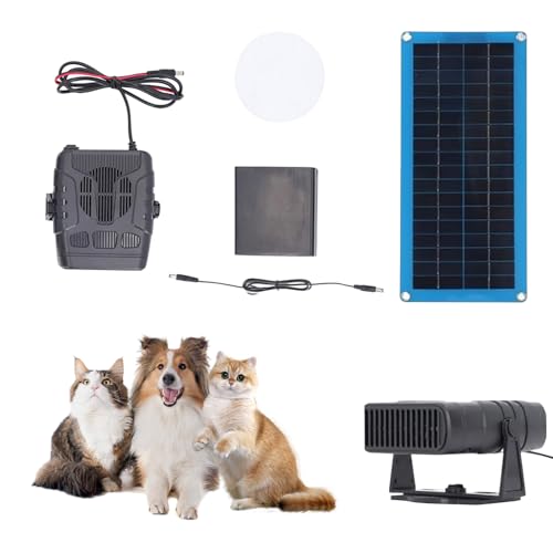 TwhqxjCN Solar Power Heater, Chicken House Heater, Patio Heaters, Greenhouse Heaters, Solar Propelled Outdoor Heating For Flower Room, Dog House, Double USB Charging