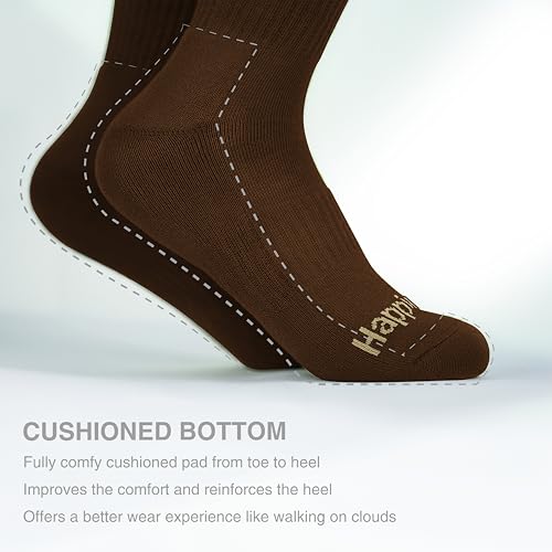 Women's Crew-Socks with Comfy Cushioned Bottom and Arch Compression, Running, Sports, Works Socks (6 Pairs)4