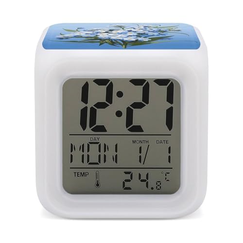 TESBNDDJ 7 Color Change LED Digital Alarm Clock with Snooze