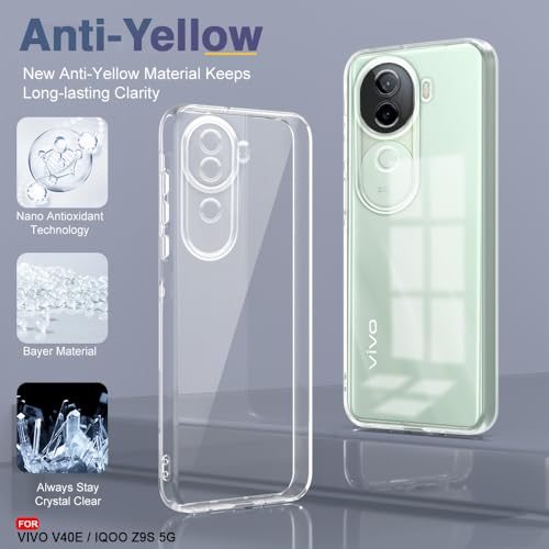 Image of AESTMO Back Case Cover for Vivo V40E 5G / iQOO Z9S 5G | Crystal Clear Design | Shock Proof Design | Transparent Back Case Cover for Vivo V40E 5G / iQOO Z9S 5G (Transparent, TPU)