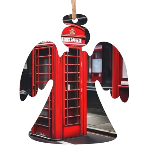 Rote Telefonzelle London Street Print Weihnachten Holz Weihnachtsbaum...