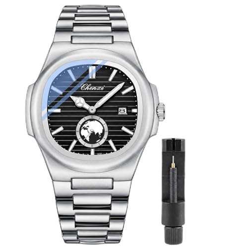 Image of Gosasa Fashion Men's Watches Date Business Watch Stainless Steel Luxury Style Luminous Quartz Waterproof Analog Display Male Wristwatch