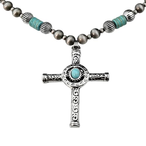 Collier croix en argent 925 et pierre bleue, le cadeau d'anniversaire idéal pour homme et femme