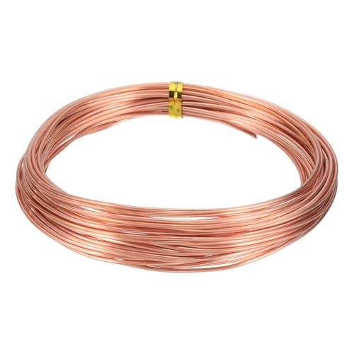 QUARKZMAN Fil De Cuivre Nu Solide À 99,9%, Fil De Cuivre naturel Souple 30 Pieds Calibre 16 (1,2mm) pour Crafts Fabrication De Bijoux Jardinage Électroculture (9m)