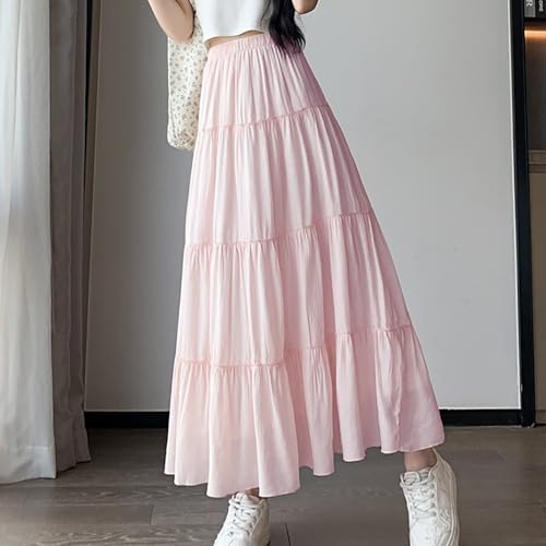 Summer Black Boho Flowy Maxi Skirts for Women Trendy Slimming Long Skirt Versatile Vacation Office Bottoms4