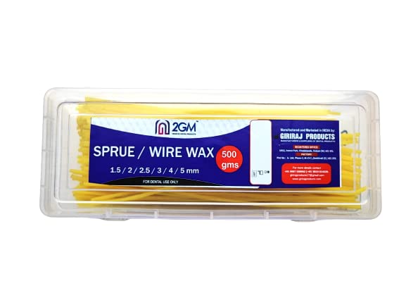 2GM Dental Sprue Wax/Yellow Sprue Wax with 3mm Diameters & Good Quality, Ideal for Dental Professionals, Accurate Casting & Mold, Easy to Use and Smooth Flow (500g)-image-22