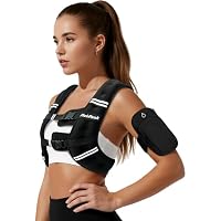 6lb Weighted Training Vest with Detachable Phone Pouch (Black) only