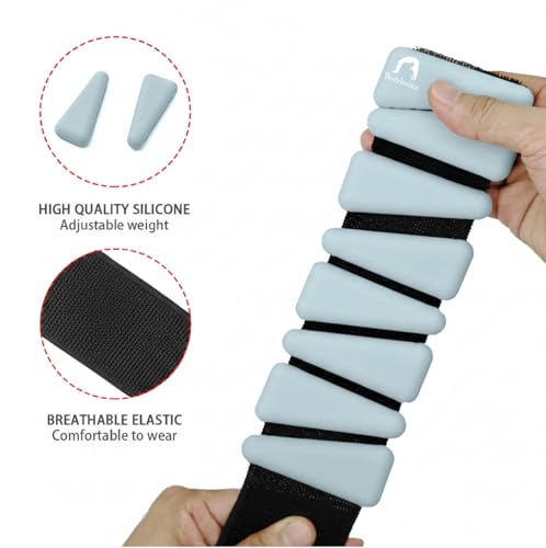 Image of Bodylastics Adjustable Ankle & Wrist Weights 2 lb & 4 lb Pair Combo - Silicone, Sweat-Resistant for Arms & Legs - Perfect for Jogging, Walking, Physiotherapy, Cardio, Yoga & Strength Training