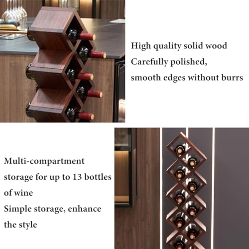 Soporte para vino de madera para 13 botellas miniatura 5