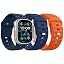 Midnight Blue + Deep Navy Blue + Orange