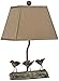Sterling 93-19300 Altura Composite Little Birds on a Log Table Lamp with Light Taupe Faux Silk Shade, Cedar Pond