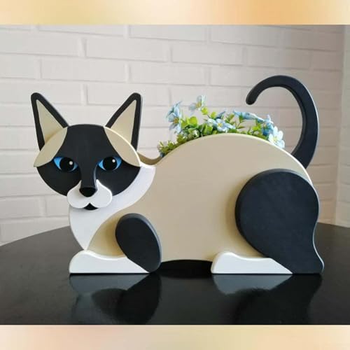 FABULETTA Siamese Cat Resin Flower Pot